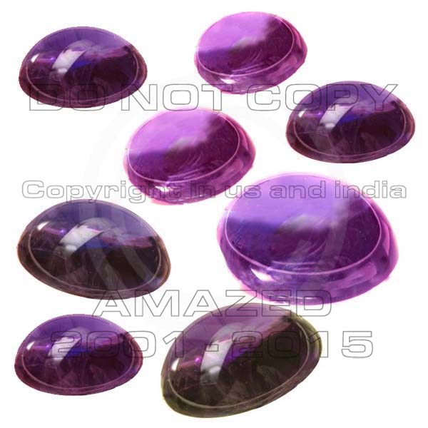 Originated from the mines in Africa Fine Luster VS clarity Superfine quality Oval shape Violet/Purple color Amethyst cabochons Lot